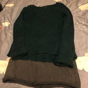 dark green sweater